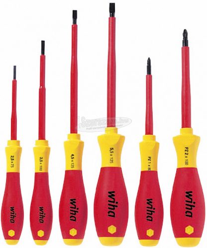 WIHA SoftFinish electric csavarhúzó készlet Lapos, Pozidriv 6 részes szigetelt VDE 1000V 25477