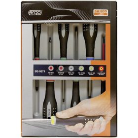   BAHCO ERGO csavarhúzó készlet, hornyolt, Phillips, Pozidriv és TORX csavarokhoz, 6 darabos BE-9871