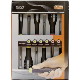   BAHCO ERGO csavarhúzó készlet, 6 darabos, hornyolt és PZ csavarokhoz BE-9882