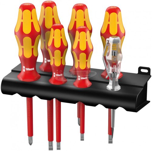 WERA 160 i/7 Rack szigetelt VDE 1000V Csavarhúzó készlet 7 részes Egyeneshornyú, Phillips 5006147001