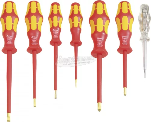 WERA 160 i/7 Rack szigetelt VDE 1000V Csavarhúzó készlet 7 részes Egyeneshornyú, Phillips 5006147001