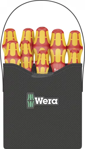 WERA Kraftform 2go 100 VDE szigetelt csavarhúzó készlet, 11 részes, egyenes, pozidriv, phillips, TORX, 05004310001