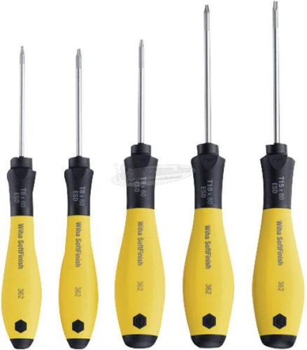 WIHA SoftFinish ESD csavarhúzó készlet T6-T15 TORX 5 részes 27253
