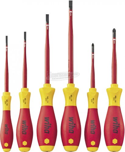 WIHA SoftFinish electric slimFix csavarhúzó készlet Lapos, Pozidriv 6 részes szigetelt VDE 1000V 36455