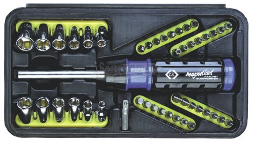 C.K Racsnis bit csavarhúzó+dugókulcs készlet 1/4" 46 részes T4826D