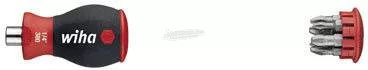 WIHA Csavarhúzó bittárral mágneses Pozidriv, Phillips 6 bittel, Stubby, 1/4" 33741