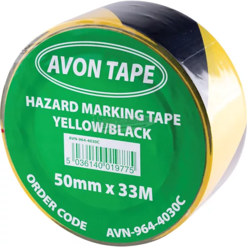 AVON STATIONERY PRODUCTS 50mm SÁRGA/FEKETE FIGYELMEZTETŐ SZALAG AVN9644030C