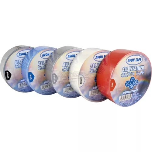 AVON STATIONERY PRODUCTS IDŐJÁRÁSÁLLÓ, SZÁLERŐSÍTETT RAGASZTÓSZALAG FEKETE 50mm x 50M AVN9813600K
