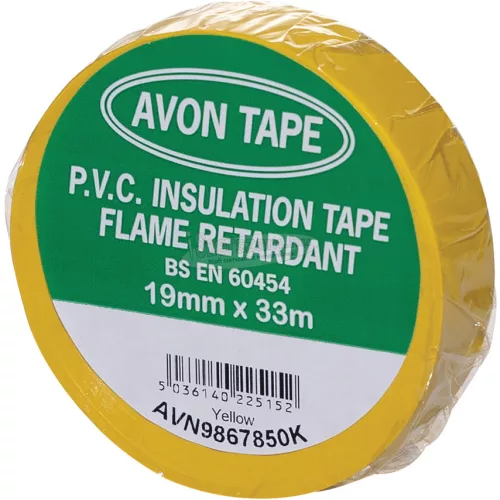AVON STATIONERY PRODUCTS 19mm x 33M SÁRGA PVC SZIGETELŐ SZALAG AVN9867850K