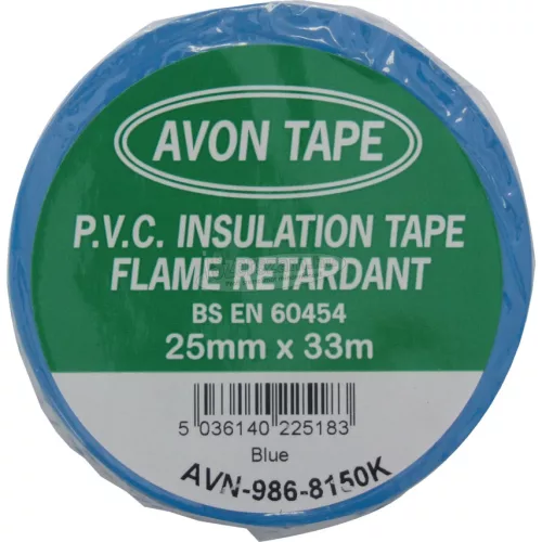 AVON STATIONERY PRODUCTS 25mm x 33M KÉK PVC SZIGETELŐ SZALAG AVN9868150K