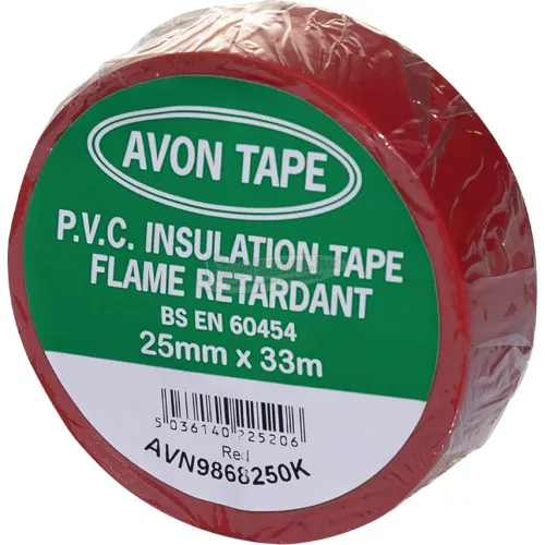 AVON STATIONERY PRODUCTS 25mm x 33M PIROS PVC SZIGETELŐ SZALAG AVN9868250K