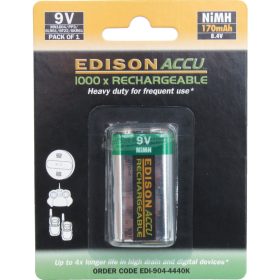 EDISON 9V NIMH AKKUMULÁTOR 170MAH EDI9044440K