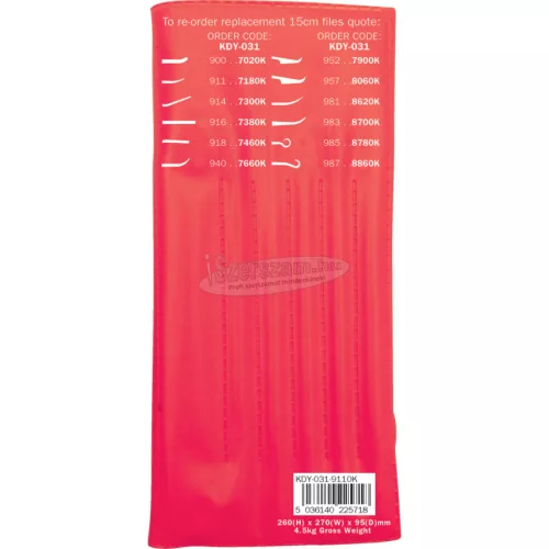 KENNEDY 12db-OS, 150mm ÉKSZERÉSZ/ÖTVÖS TŰRESZELŐ A-KÉSZLET FÉLSIMÍTÓ KDY0319110K