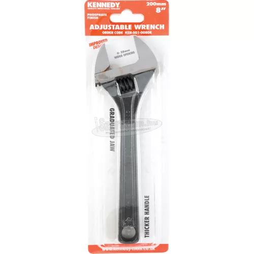 KENNEDY 200MM/8" ÁLLÍTHATÓ CSAVARKULCS, FOSZFATÁLT KEN5010080K