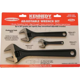   KENNEDY 4"/8"/12" ÁLLÍTHATÓ CSAVARKULCS KÉSZLET, FOSZFATÁLT KEN5010600K