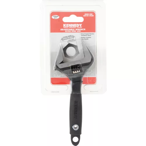 KENNEDY 6"/150mm ÁLLÍTHATÓ CSAVARKULCS SZÉLES SZORÍTÓPOFÁVAL KEN5015060K