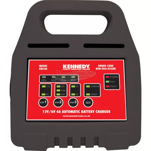 KENNEDY 12V/6V 4A AUTOMATIKUS AKKUMULÁTORTÖLTŐ KEN5030320K