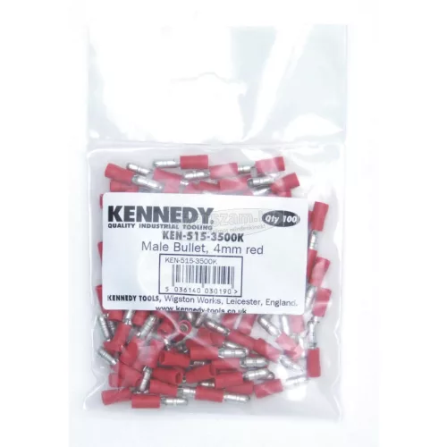 KENNEDY 4,00mm KÁBELSARU 'APA" DUGÓVAL PIROS (100db/CS) KEN5153500K