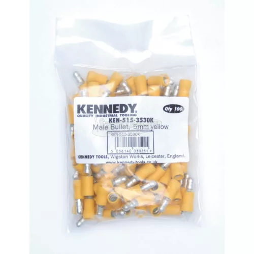 KENNEDY 5,00mm KÁBELSARU 'APA" DUGÓVAL SÁRGA (100db/CS) KEN5153530K