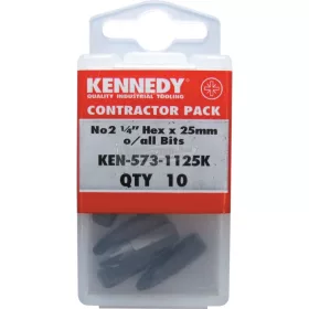   KENNEDY PZ2 POZIDRIV CSAVARHÚZÓ BIT 1/4" HATSZÖG ILLESZTÉSSEL (10db/CS) KEN5731125K