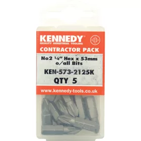   KENNEDY PZ2 POZIDRIV CSAVARHÚZÓ BIT 1/4" KÖZVETLEN MEGHAJTÓVAL (5db/CS) KEN5732125K