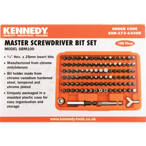 KENNEDY 100db-OS CSAVARHÚZÓ BIT MESTERKÉSZLET 1/4"X25mm KEN5736350K