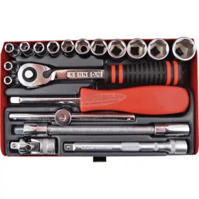   KENNEDY MINI METRIKUS DUGÓKULCS KÉSZLET 1/4" MEGHAJTÓVAL 19db-OS KEN5824893K