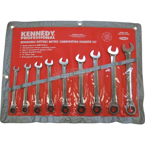 KENNEDY PROFESSZIONÁLIS IRÁNYVÁLTÓS CSILLAG-VILLÁSKULCS KÉSZLET 9DB-OS KEN5826796K