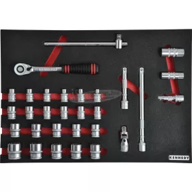   KENNEDY 30 RÉSZES METRIKUS 1/2" DUGÓKULCS KÉSZLET SZIVACSBAN M1832 KEN5950220K