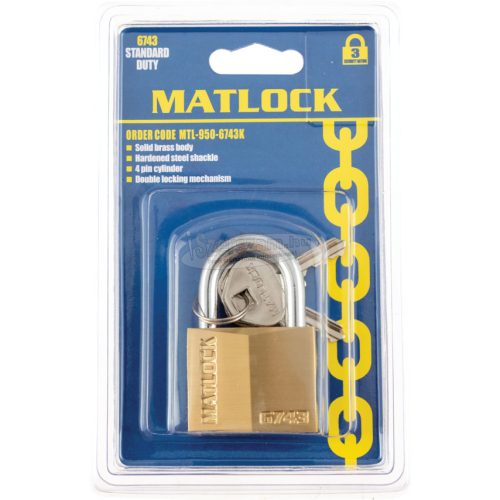 MATLOCK 40X22mm SÁRGARÉZ LAKAT MTL9506743K