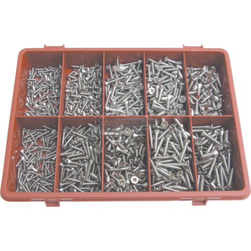 QUALFAST FASTENING PRODUCTS A2 STAINLESS STEEL POZI CSK SELF TAPPING SCREW KIT QFT6154440K