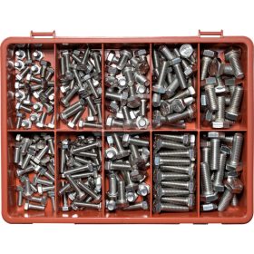   QUALFAST FASTENING PRODUCTS RÖGZÍTÉSTECHNIKA: A4 METRIKUS 6szög CSAVARKÉSZLET, ROZSDAMENTES ACÉLBÓL QFT6154640K