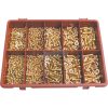 QUALFAST FASTENING PRODUCTS SÁRGARÉZ EGYHORNYÚ D-FEJŰ TÖVIGMENETES ANYACSAVAR ÉS ALÁTÉTGYŰRŰ KÉSZLET QFT6155460K