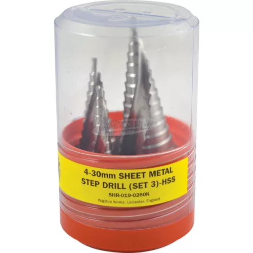 SHERWOOD 4-30mm LÉPCSŐS LEMEZFÚRÓ KÉSZLET SHR0190260K