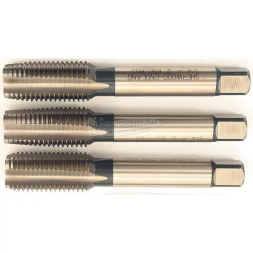 SHERWOOD 3/4"X12 BSF EGYENES HORNYÚ HSS KÉZI MENETFÚRÓ KÉSZLET SHR0851690D
