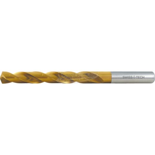 SWISS+TECH CUTTING TOOLS 12mm NORMÁL HOSSZÚ NAGYTELJESÍTMÉNYŰ HSS-CO 8% CSIGAFÚRÓ TIN BEVONATTAL SWT1250720A