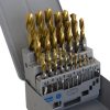 SWISS+TECH CUTTING TOOLS 1-13,00mm x 0,5mm HSS-TIN FÚRÓKÉSZLET 25 DARABOS SWT1259020A
