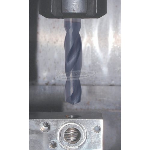 SWISS+TECH CUTTING TOOLS 4,50mm TÖMÖR KEMÉNYFÉM CSIGAFÚRÓ Q-BEVONATTAL, BELSŐ HŰTŐFURATTAL 5XD SWT1585045C