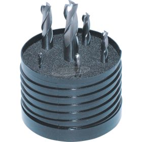   SWISS+TECH CUTTING TOOLS HÁROMÉLŰ HENGERES SZÁRÚ TÖMÖR KEMÉNYFÉM HOSSZLYUKMARÓK 3-10mm (6db-OS KÉSZLET) SWT1614890A