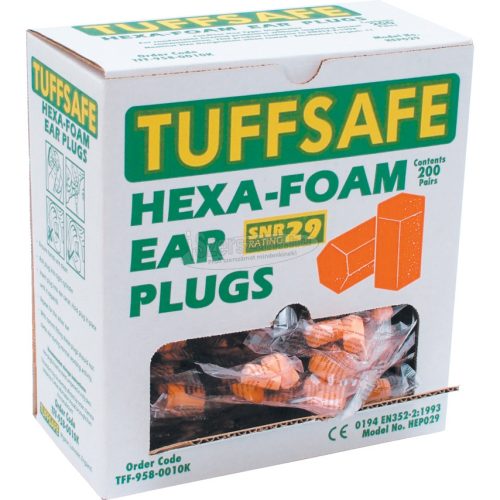 TUFFSAFE CLOTHING PRODUCTS NARANCSSÁRGA 6szög HABSZIVACS FÜLDUGÓ TFF9580010K