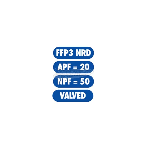 TUFFSAFE CLOTHING PRODUCTS DRV350 FFP3 SZELEPES, RÉSZECSKÉK ELLENI VÉD'MASZK (PK-5) TFF9592140K
