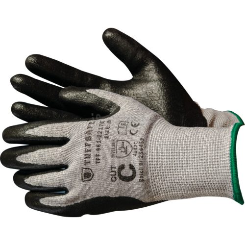 TUFFSAFE CLOTHING PRODUCTS C SZINTEN VÁGÁSÁLLÓ TENYÉRMÁRTOTT KESZTYŰ MÉRET-6 (PK-12) TFF9612217A