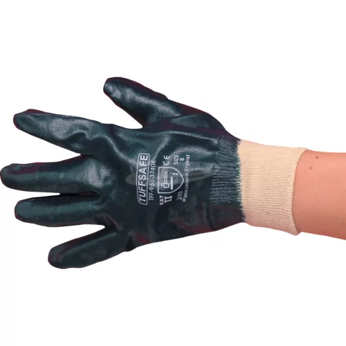 TUFFSAFE CLOTHING PRODUCTS PAMUTKESZTYŰ NITRIL KÉK MÁRTOTT 9 TFF9613760K