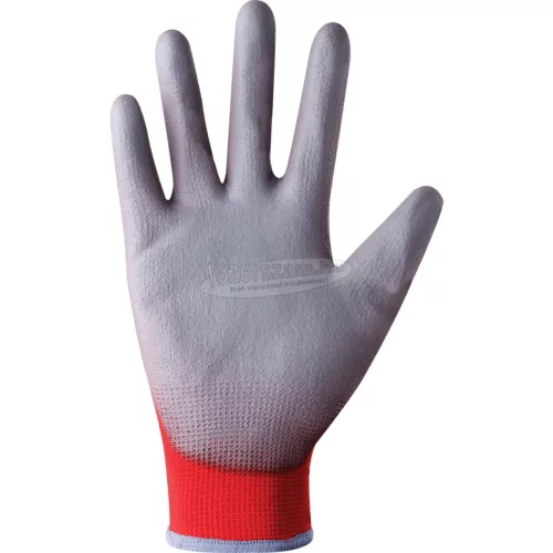TUFFSAFE CLOTHING PRODUCTS PU BORÍTÁSÚ VÁGÁS ELLENI VÉDŐKESZTYŰ CUT-1 SZÜRKE/PIROS SZ-8 TFF9614851C