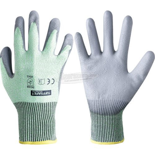TUFFSAFE CLOTHING PRODUCTS PU BORÍTÁSÚ VÁGÁS ELLENI VÉDŐKESZTYŰ CUT-5 SZÜRKE/ZÖLD SZ-9 TFF9614873D