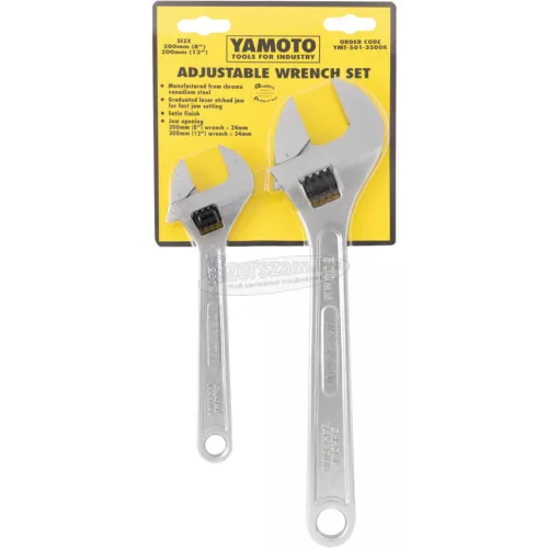 YAMOTO 8"/12" KRÓM-VANÁDIUM FRANCIAKULCS KÉSZLET YMT5013500K