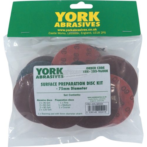 YORK ABRASIVES 14db-OS 75MM-ES QUICK CHANGE CSISZOLÓKORONG KÉSZLET YRK2059600K