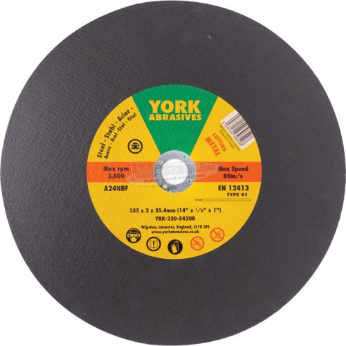 YORK ABRASIVES 355X3X25,4mm A24NBF LAPOS VÁGÓKORONG T41 YRK2305420K