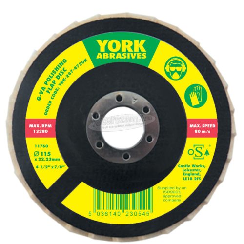 YORK ABRASIVES 125X22,23mm G-VA POLÍROZÓ LAMELLÁS KORONG YRK2474740K