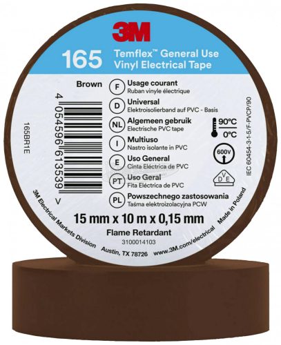 3M Szigetelőszalag Barna 10m x 15mm Temflex 165 1db 165BR1E